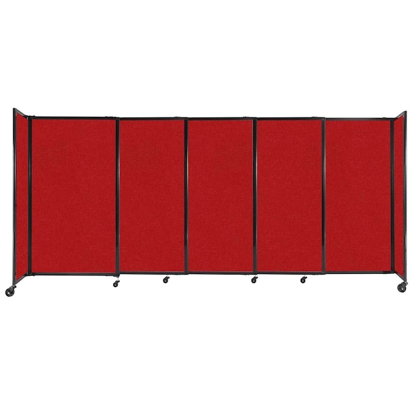 StraightWall Sliding Portable Partition 11'3" x 5' Red Fabric
